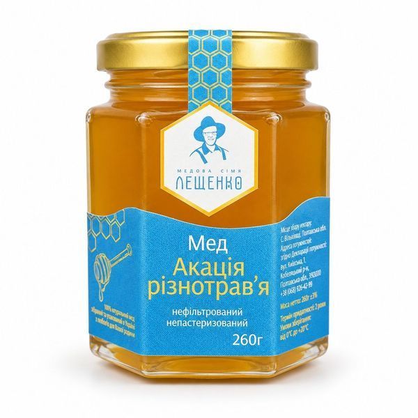 Мед акація з різнотрав'ям  260 г  5020 фото
